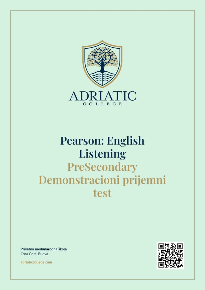 PreSecondary: English Listening