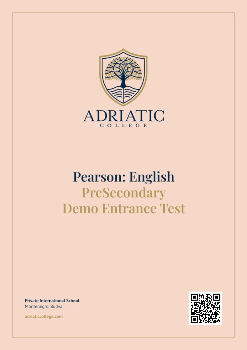 PreSecondary: English language demo test