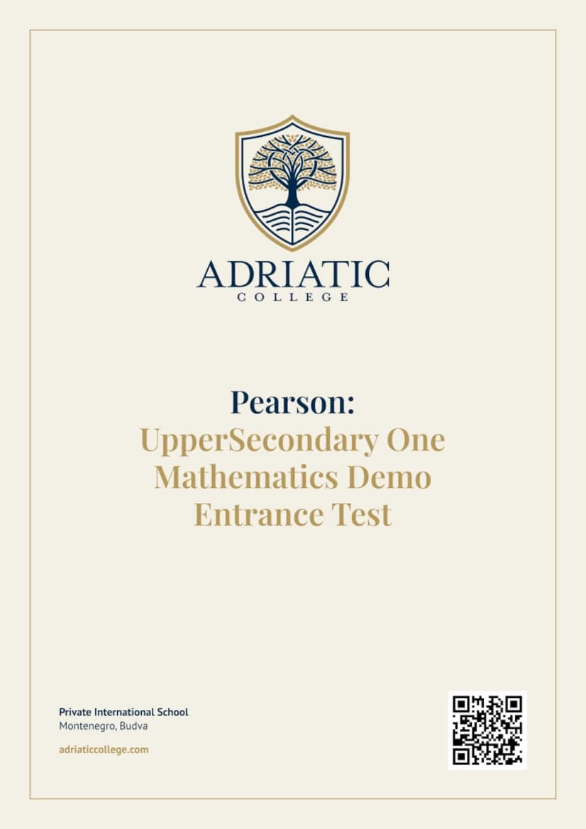 UpperSecondary One: Maths Demo Test