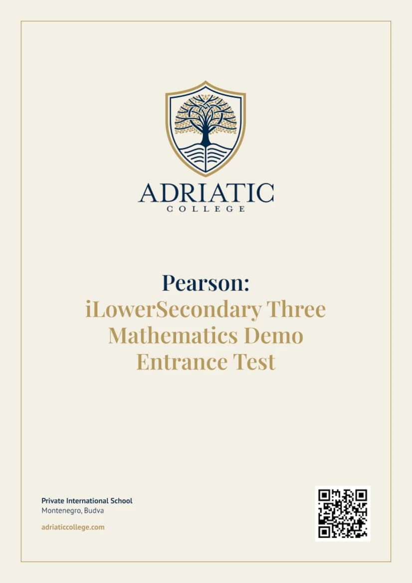 iLowerSecondary Three: Maths Demo Test