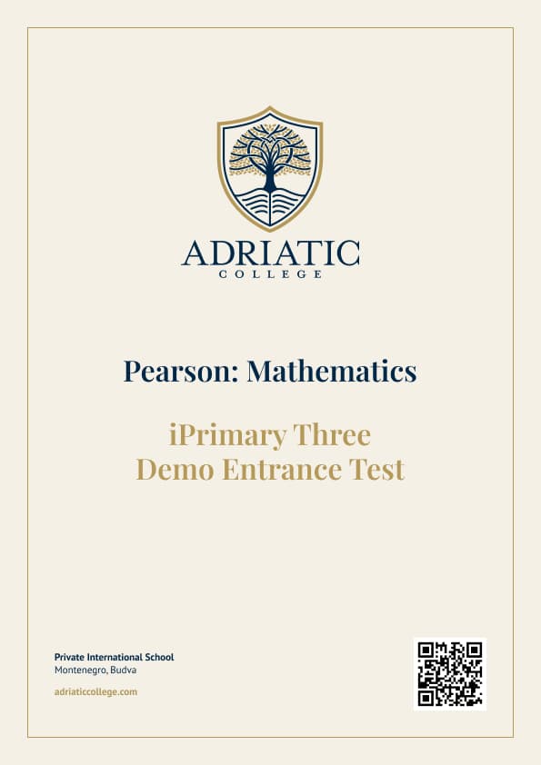 Pearson iPrimary: Mathematics Demo Entrance Test for Admission to Year 3