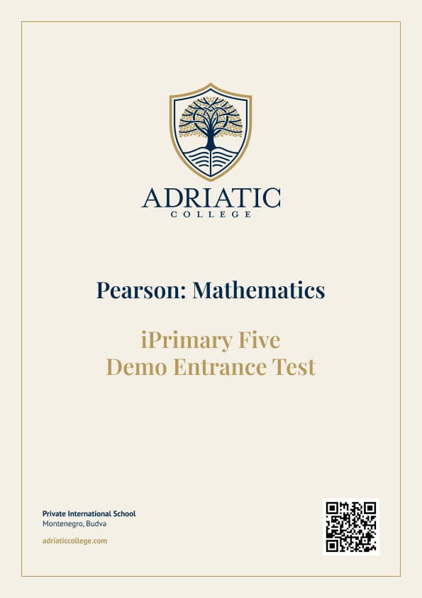Pearson iPrimary: Mathematics Demo Entrance Test for Admission to Year 5